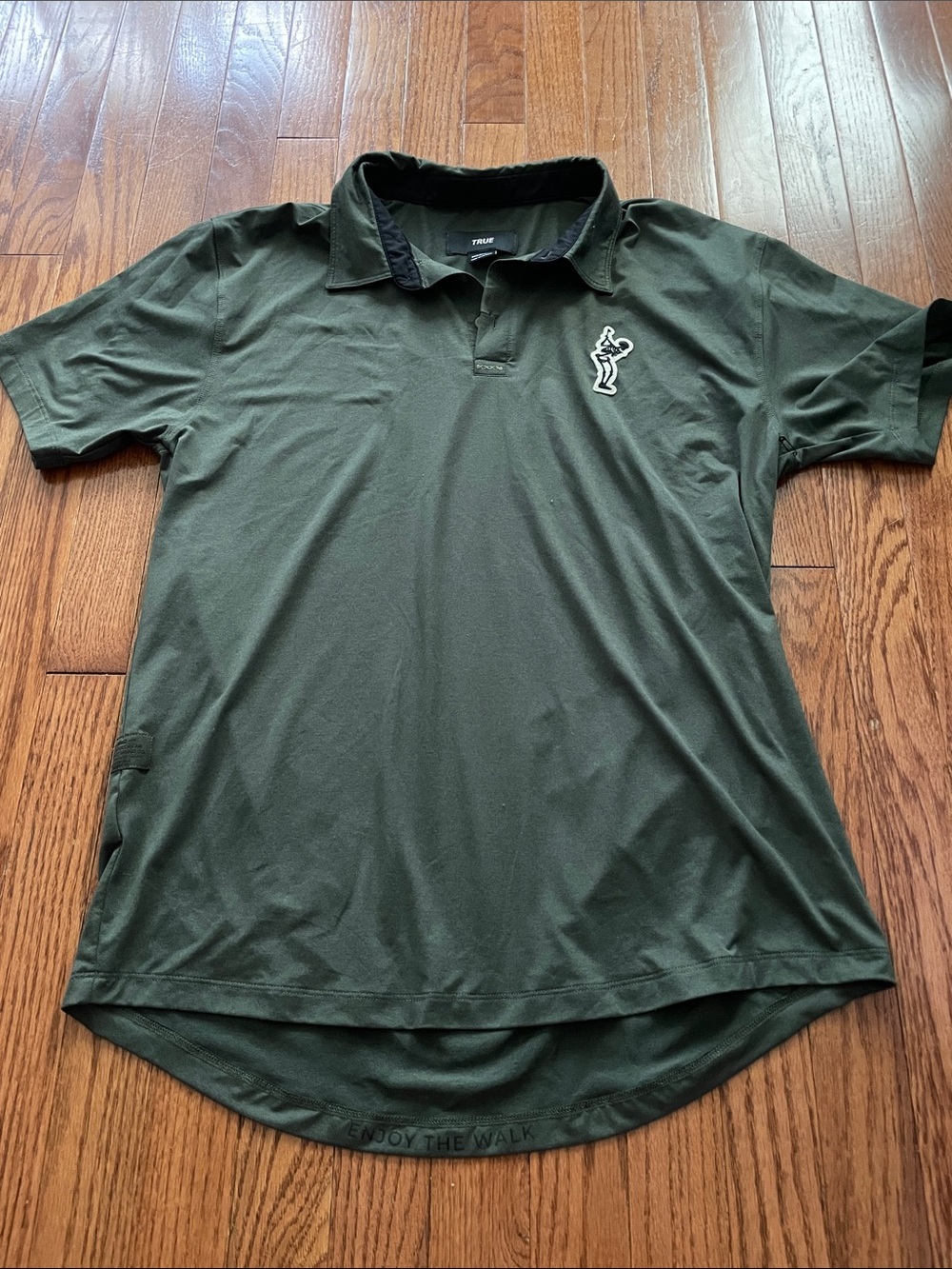 True Linkswear All Day DeadGolfer Olive Green Skeleton Golf Polo Men’s Sz Medium